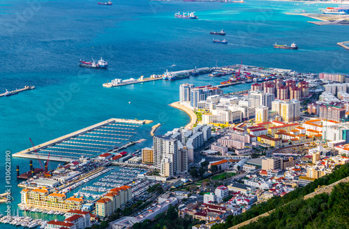 Aerial view of the port of gibraltar