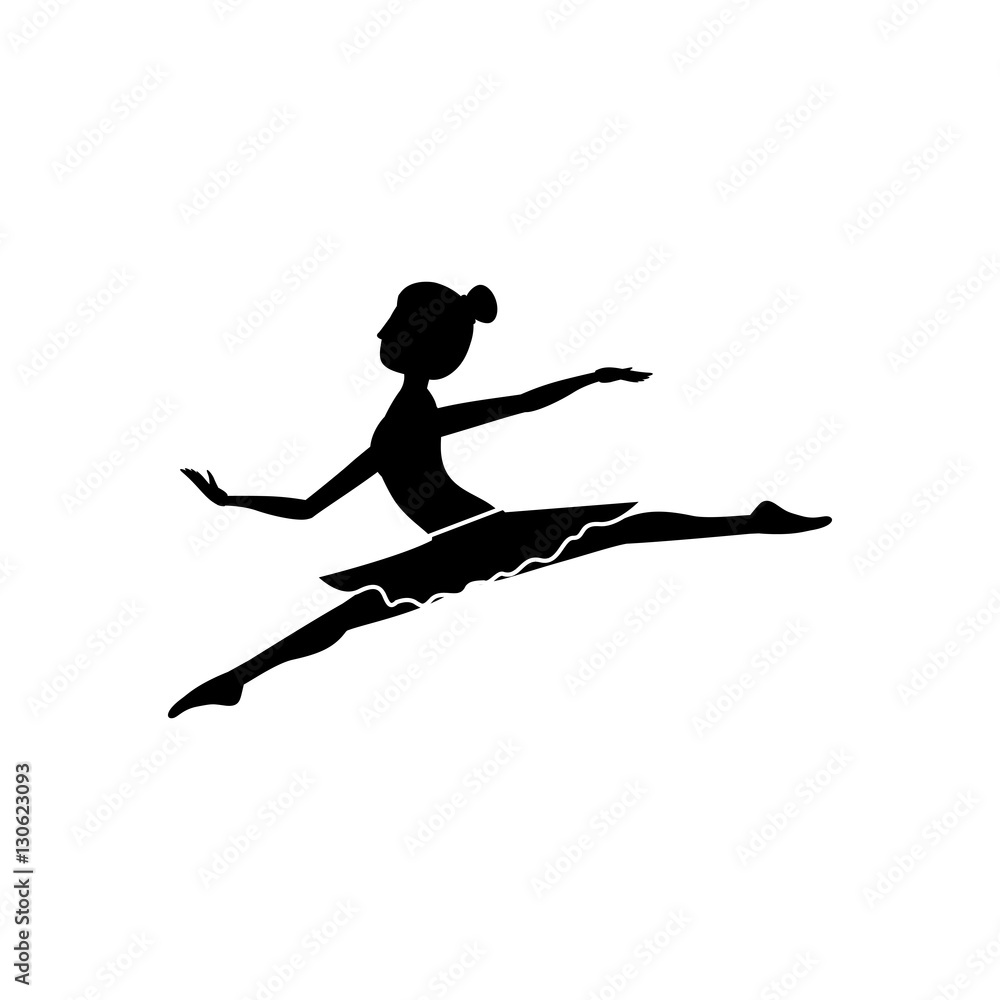 Girl practice ballet icon. Dancer sport person health and balance theme. Isolated design. Vector illustration