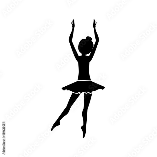 Girl practice ballet icon. Dancer sport person health and balance theme. Isolated design. Vector illustration
