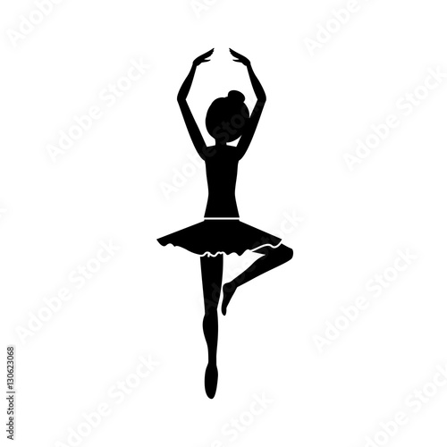 Girl practice ballet icon. Dancer sport person health and balance theme. Isolated design. Vector illustration