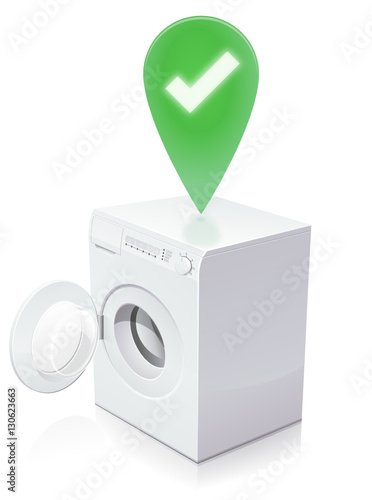 Machine à laver contrôlée et opérationnelle