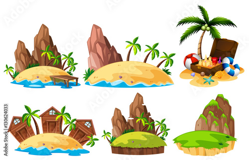 Different scenes of islands