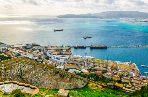 Aerial view of the port of gibraltar