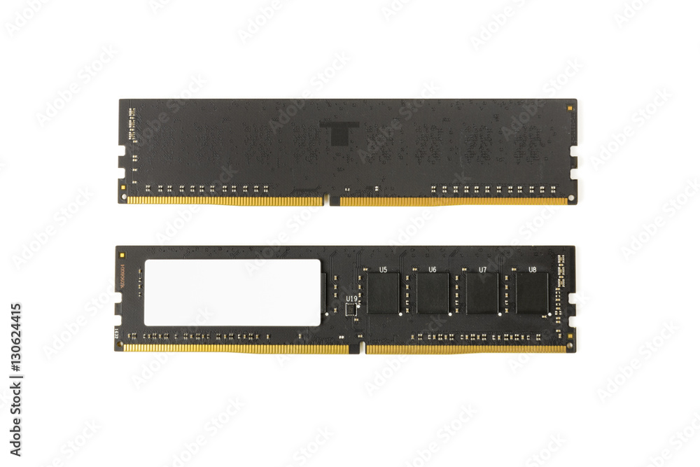Computer memory modules on the white background Computer memory modules on the white background