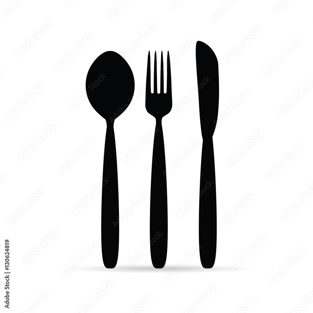 cutlery in black color design art illustration cutlery in black color design art illustration