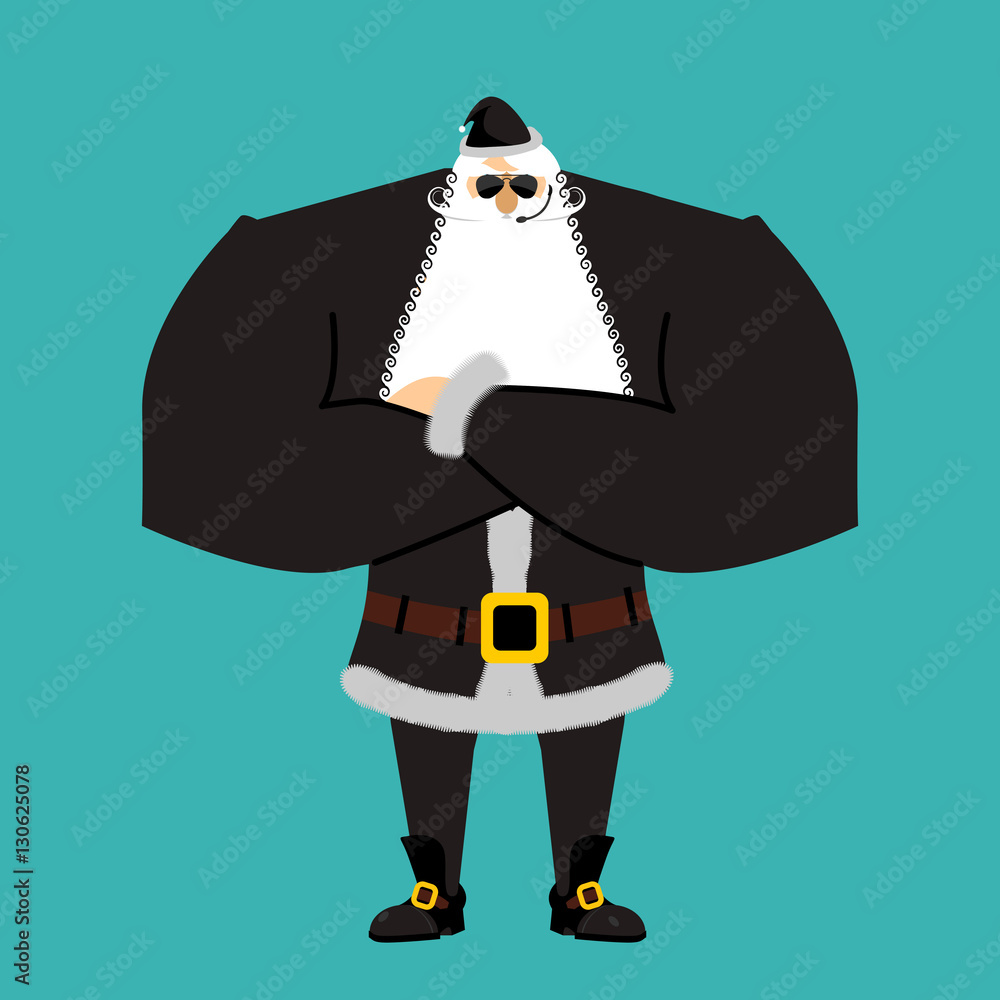 Santa Claus bodyguards. Christmas guards. Protecting new year. D