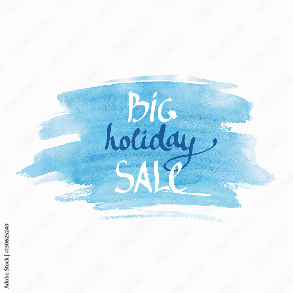 Vector Illustration of a Big holiday sale on watercolor background