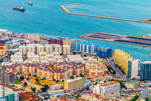 Aerial view of gibraltar taken from top of the upper rock.