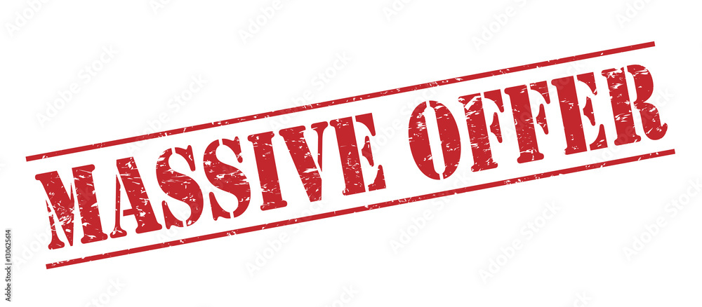 massive offer red stamp on white background massive offer red stamp on white background