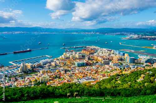 Aerial view of gibraltar taken from top of the upper rock.