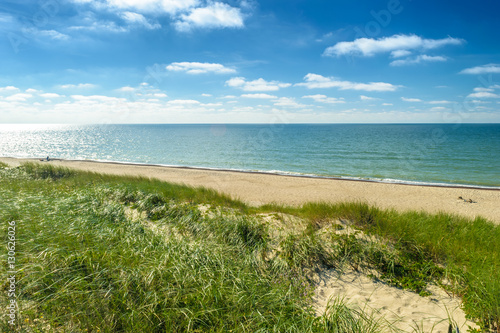 The sandy beach on the coast of the Baltic Sea