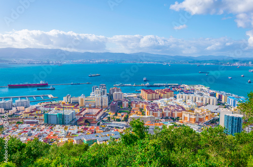 Aerial view of gibraltar taken from top of the upper rock.