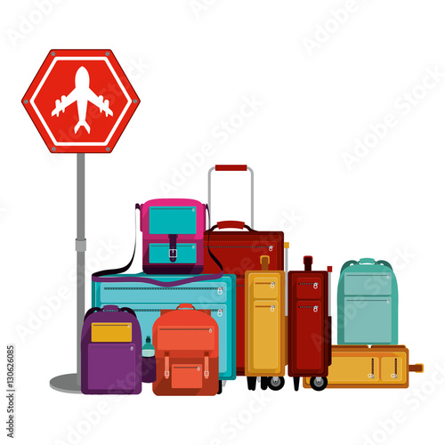 Baggage icon. Airport travel trip and tourism theme. Isolated design. Vector illustration
