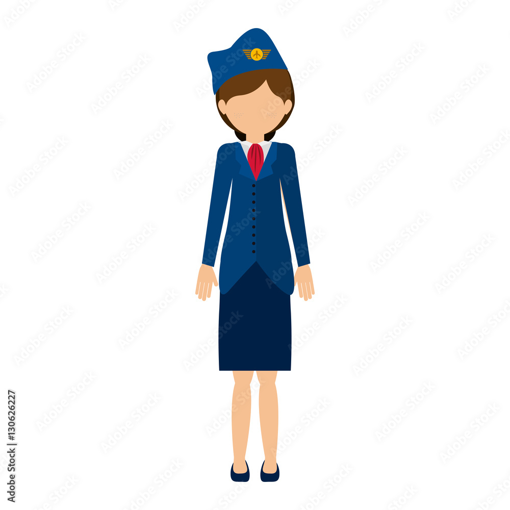 Stewardess icon. Airport travel trip and tourism theme. Isolated design. Vector illustration Stewardess icon. Airport travel trip and tourism theme. Isolated design. Vector illustration