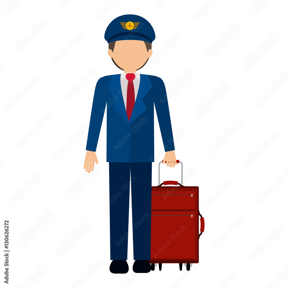 Pilot icon. Airport travel trip and tourism theme. Isolated design. Vector illustration Pilot icon. Airport travel trip and tourism theme. Isolated design. Vector illustration