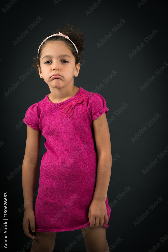 Beautiful girl doing different expressions in different sets of clothes: worried Beautiful girl doing different expressions in different sets of clothes: worried
