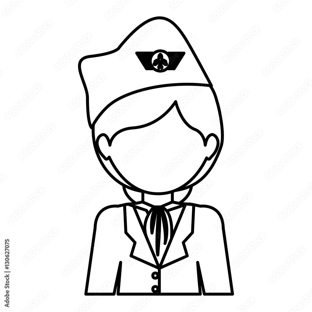Stewardess icon. Airport travel trip and tourism theme. Isolated design. Vector illustration Stewardess icon. Airport travel trip and tourism theme. Isolated design. Vector illustration