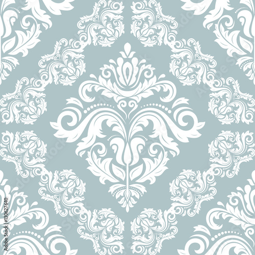 Oriental classic pattern. Seamless abstract background with repeating elements. Blue and white pattern