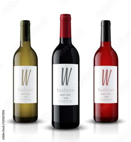 Mockup wine bottle. vector design.