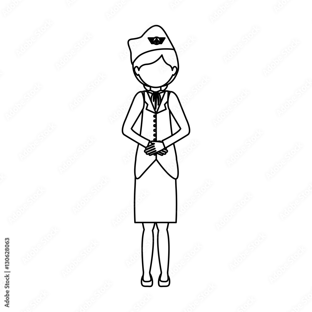 Stewardess icon. Airport travel trip and tourism theme. Isolated design. Vector illustration Stewardess icon. Airport travel trip and tourism theme. Isolated design. Vector illustration