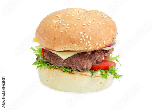 Cheeseburger on a light background