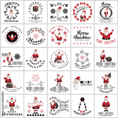Christmas Icons Set -Isolated On White Background.Vector Illustration,Graphic Design.For Web,Websites,App,Print,Presentation Templates,Mobile Applications And Promotional Materials, Hand Drawn
