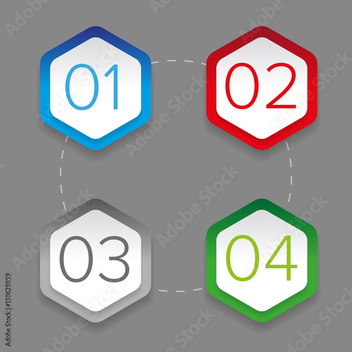 Step one, two, three and four icons - Loading process signs