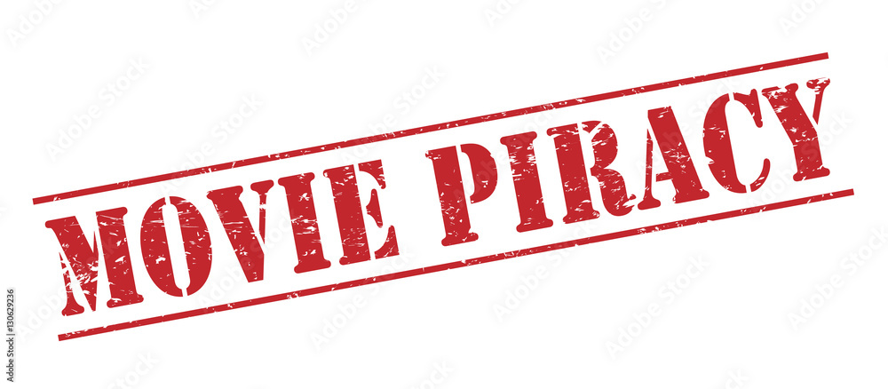 movie piracy red stamp on white background movie piracy red stamp on white background