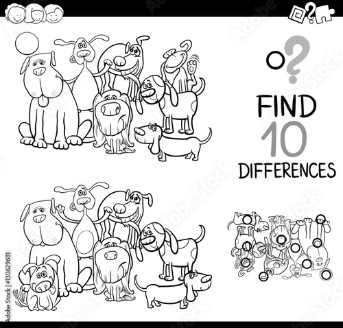 game of differences with dogs