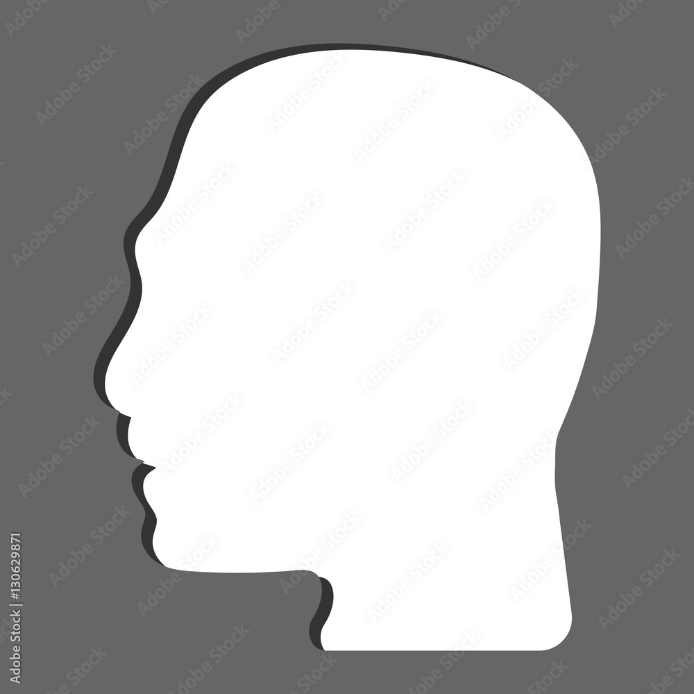 Simple line of male head silhouetted icon vector isolate on white background Simple line of male head silhouetted icon vector isolate on white background
