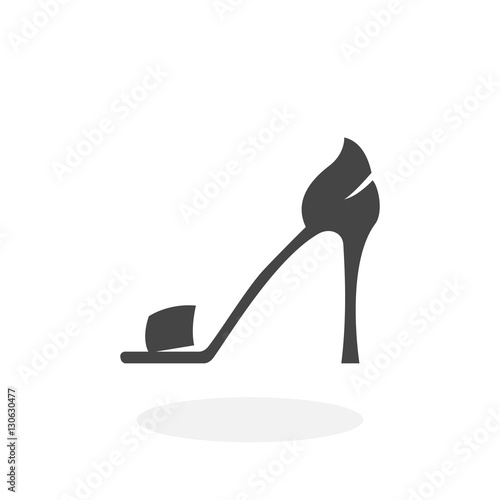 High-heeled shoes Icon. Vector logo on white background