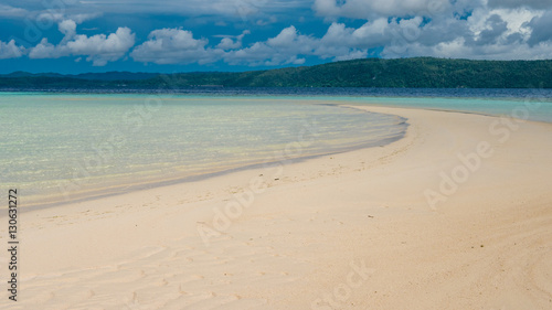 Sandy Bank during Low Tide on Kri Island  Gam in Background  Raja Ampat  Indonesia  West Papua