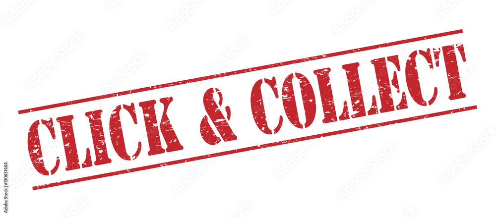 click & collect red stamp on white background click & collect red stamp on white background