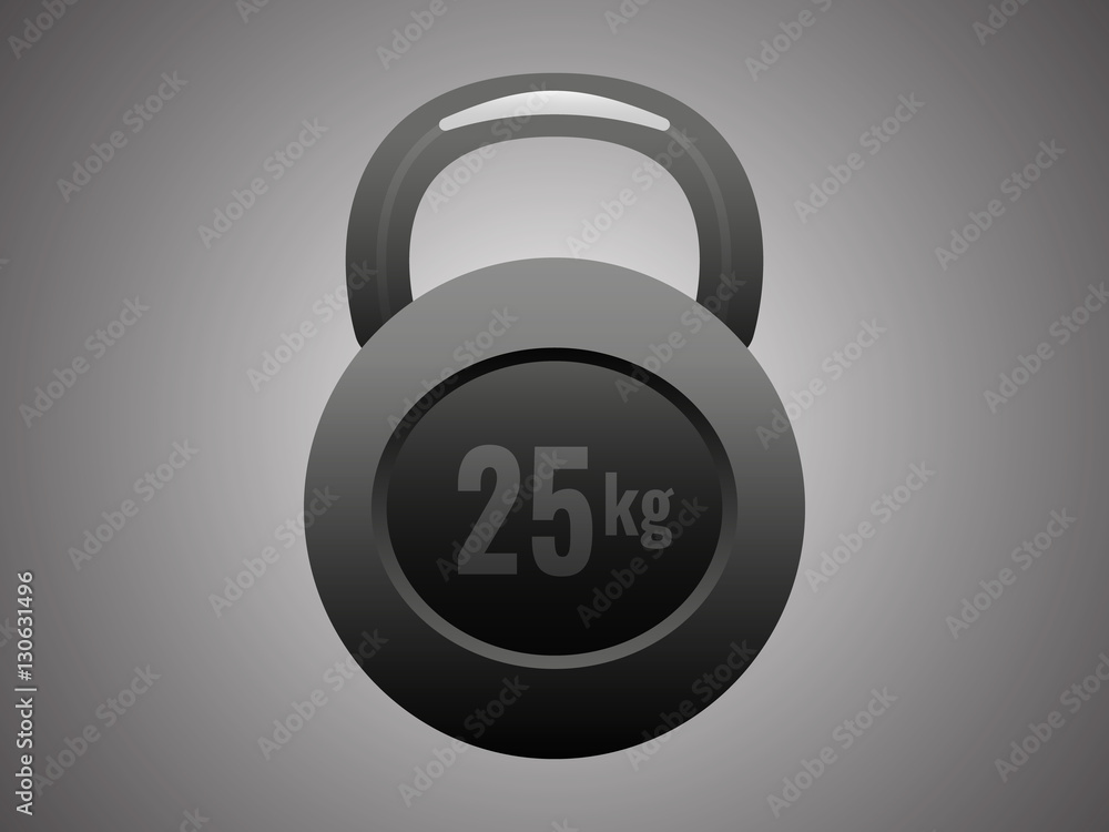 Black kettle bell vector