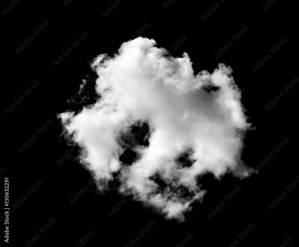 whtie clouds isolated on black background