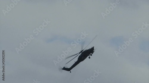 modern Russian military helicopter in flight