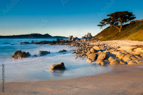 Sunrise at coast of Carmel, CA