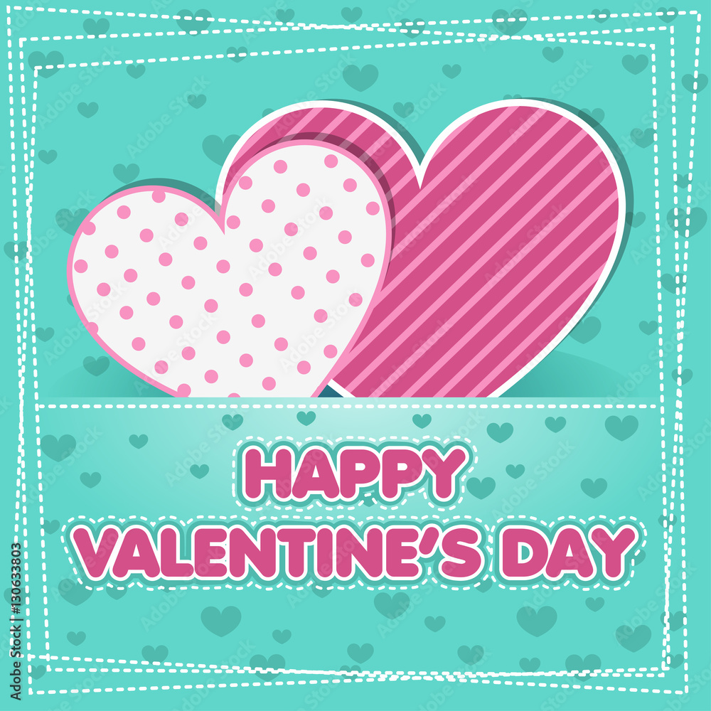 Collection cute illustration greeting card with hearts, vector template for Happy Valentine S Day