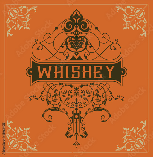 Whiskey label with old frames