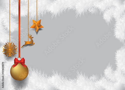 xmas banner gold decor ball