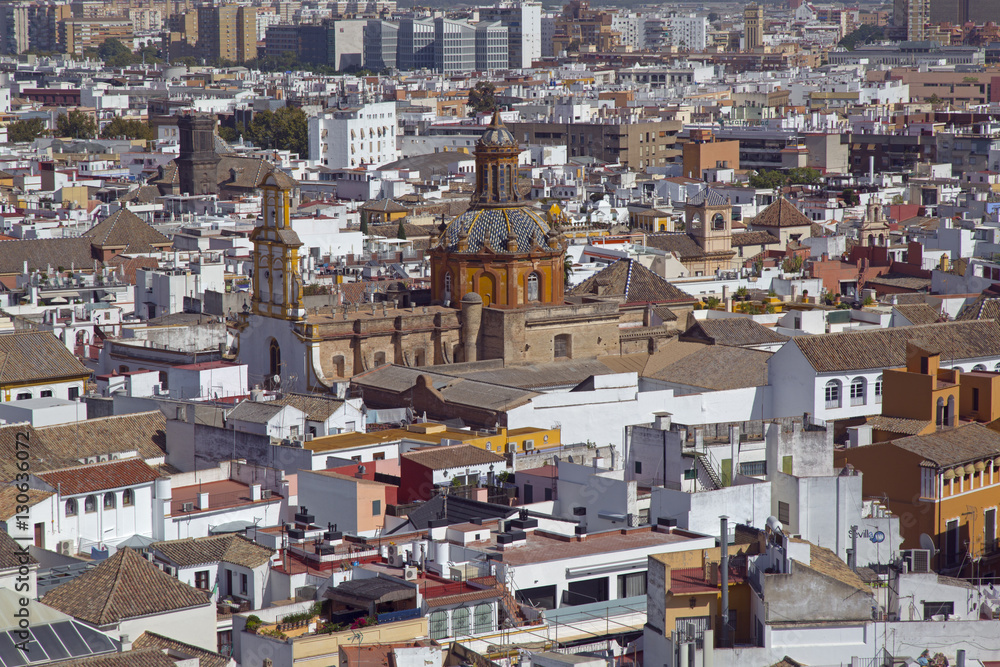 Seville City in Spain from the Cathedral of Saint Mary of the See