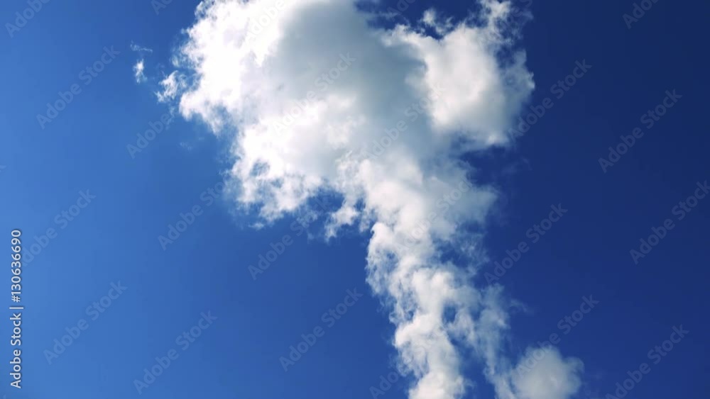 nuclear power station - smoke from chimney - closeup - blue sky nuclear power station - smoke from chimney - closeup - blue sky