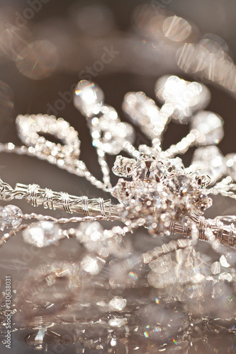 The composition of beautiful wedding accessories bride