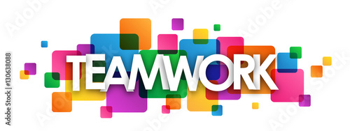 TEAMWORK Vector Overlapping Letters Icon