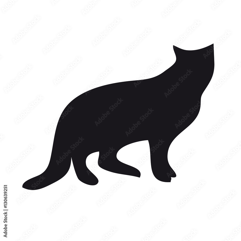 Black silhouette of cat.