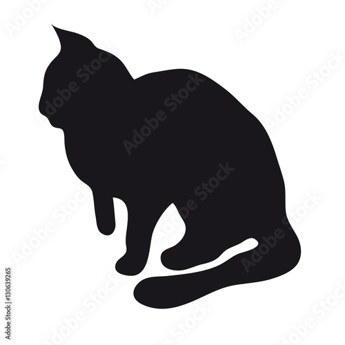 Black silhouette of cat.