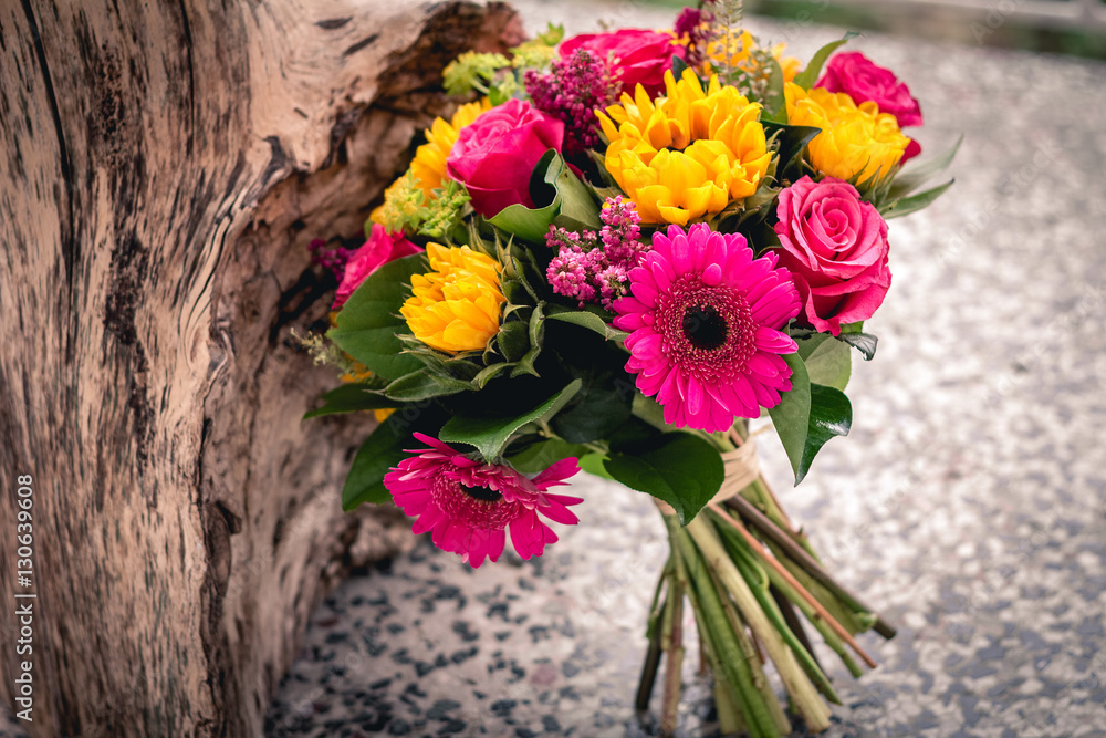 Bouquet of sun flowers and roses Bouquet of sun flowers and roses