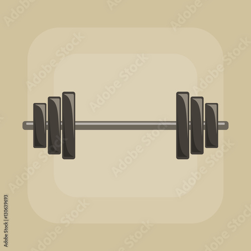 Barbell on bright background.