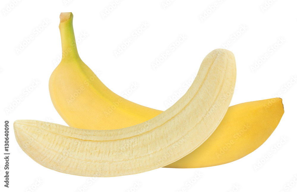 whole and peeled banana isolated on white background with clipping path whole and peeled banana isolated on white background with clipping path