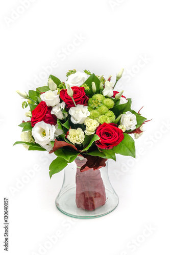Fototapeta Naklejka Na Ścianę i Meble -  Bouquet of red roses isolated on white